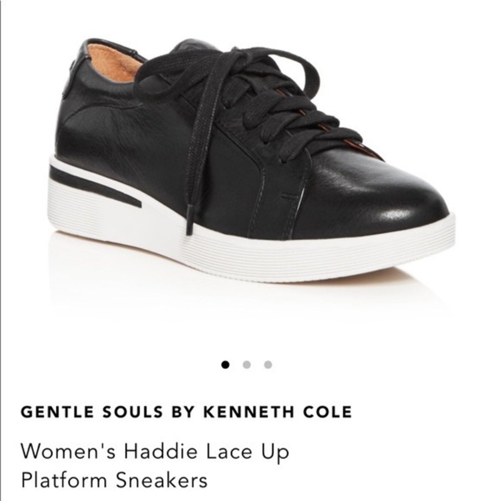 Gentle Souls by Kenneth Cole black leather sneakers. 5.5